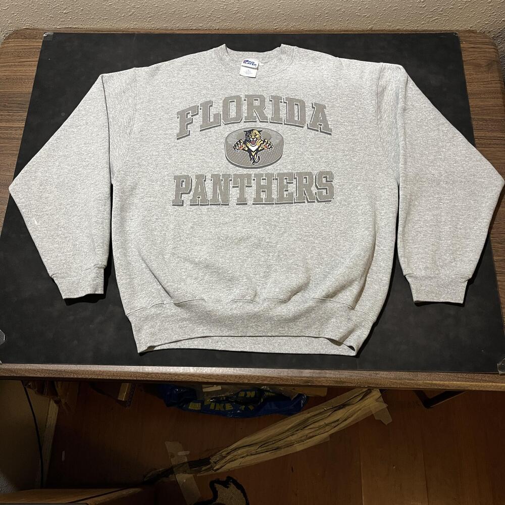 Vintage Florida Panthers Sweatshirt Mens XL NHL Hockey Crewneck Pro Player 90s